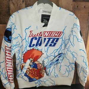 Nostalgia White Jacket with Red and Blue Accents